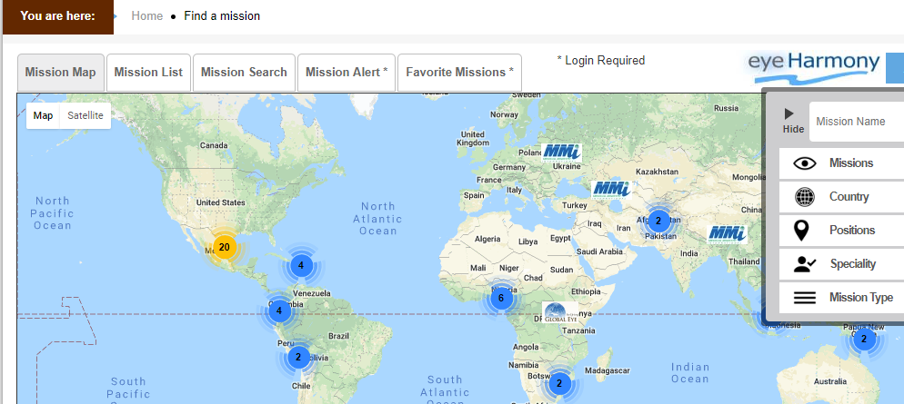 Global Sight Alliance Missions Map